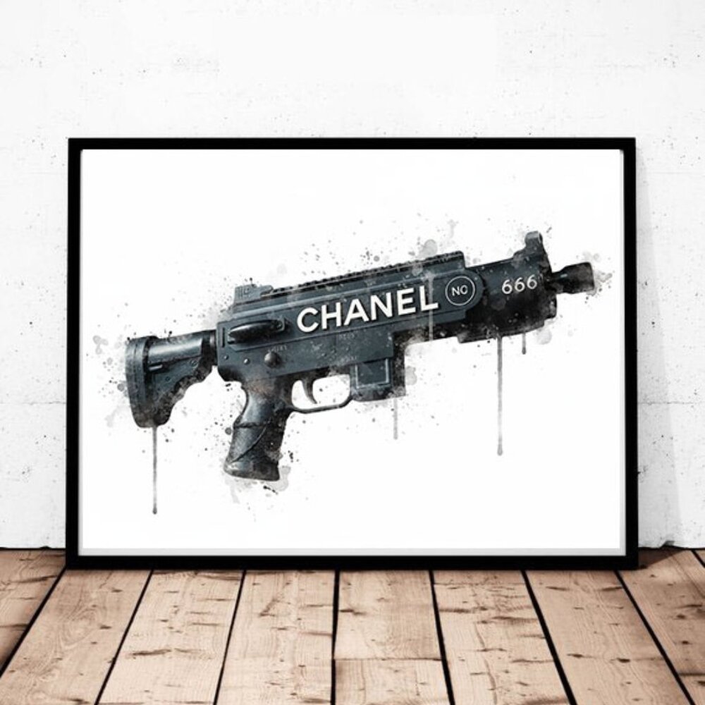 No. 666 Semi Automatic Pistol by CHANEL Art Print